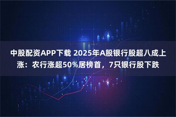 中股配资APP下载 2025年A股银行股超八成上涨：农行涨超50%居榜首，7只银行股下跌